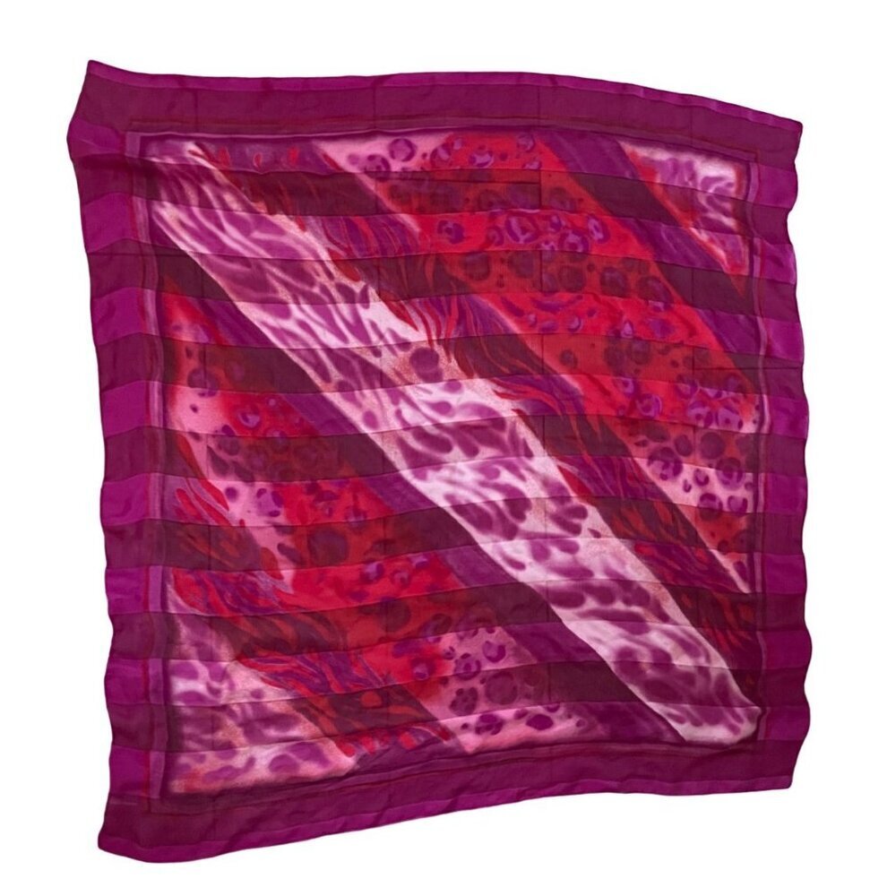 David Jones Square Tie Dye Scarf One Size Pink Made in Italy Summer Travel